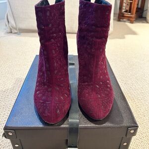 Alaia Burgundy Ankle Boots